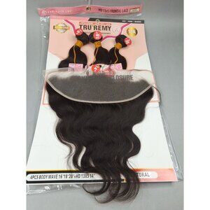 16" 18" 20" Body Bundles And HD Frontal Unprocessed Human Hair Natural Black